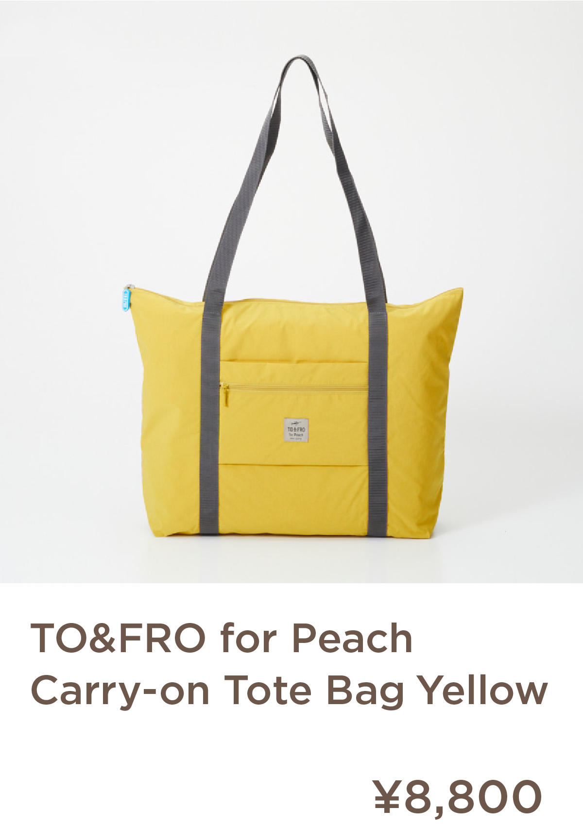 TO&FRO for Peach　Carry-on Tote Bag　Yellow