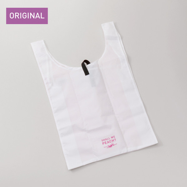 【OUTLET価格】Peach オリジナルプリント入りショッパー　ホワイト
