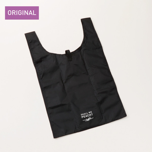 【OUTLET価格】Peach オリジナルプリント入りショッパー　ブラック