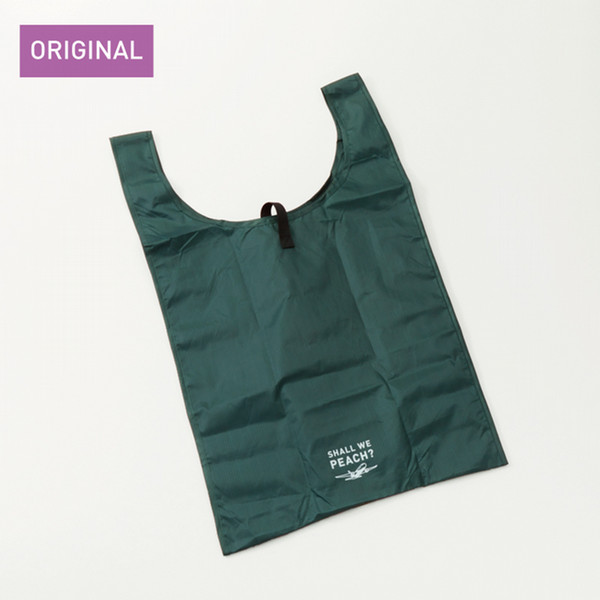 【OUTLET価格】Peach オリジナルプリント入りショッパー　グリーン