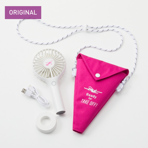 Peach×DAYOUT　ハンディファン　TAKE OFF　ピンク