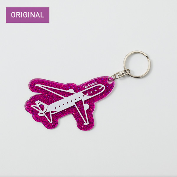 Peachオリジナル　飛行機キーホルダー　パープル