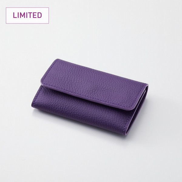 【OUTLET価格】Peachオリジナル　シートレザー　カードケース　パープル/ネイビー