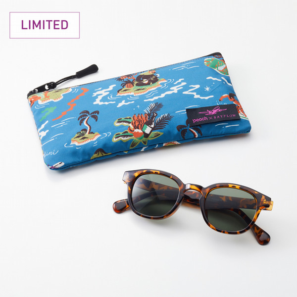 【販売終了】【OUTLET価格】Peach×BAYFLOW　オリジナルサングラス&ポーチセット　べっ甲グリーンブラック