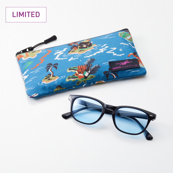 【販売終了】Peach×BAYFLOW　オリジナルサングラス&ポーチセット　マットブラック×ブルー