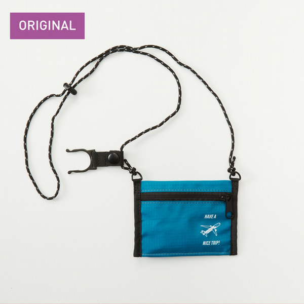 Peachオリジナル　2wayネックウォレット　HAVE A NICE TRIP! Deep Blue