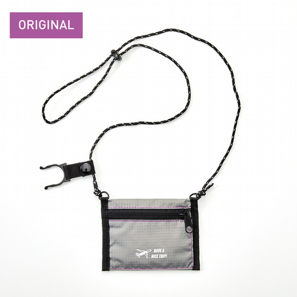 Peachオリジナル　2wayネックウォレット　Charcoal