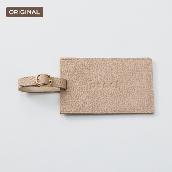 Peachオリジナル　レザーバゲージタグ　グレージュ