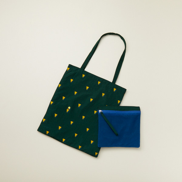 【EARTHMADE】Pattern Tote & Mesh Pouch ICE GREEN