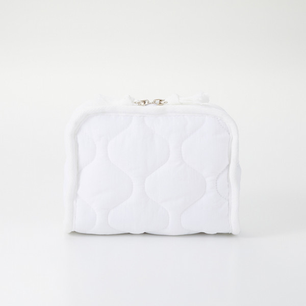 Military Quilt POUCH WHITE