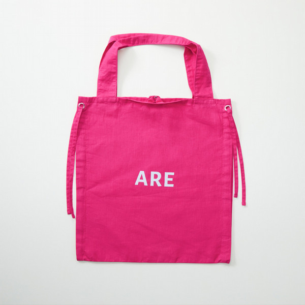 SIDE GATHER LINEN TOTE　PINK