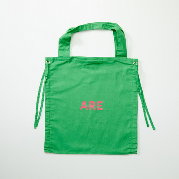 SIDE GATHER LINEN TOTE　GREEN