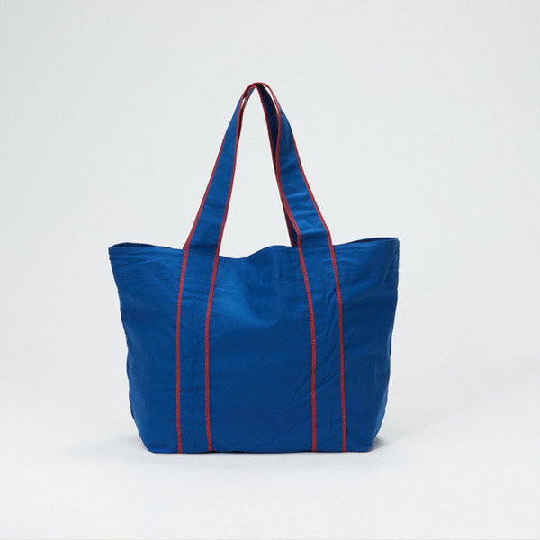 EARTHMADE COTTON STITCH TOTE BLUE*ORG